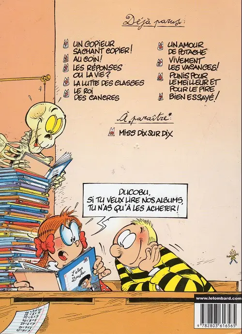 Verso de l'album L'Élève Ducobu Tome 7 Vivement les vacances !