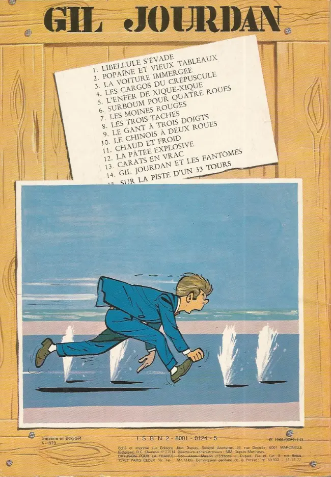 Verso de l'album Gil Jourdan Tome 9 Le gant à trois doigts