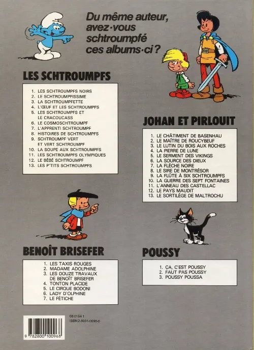 Verso de l'album Johan et Pirlouit Tome 2 le maître de Roucybeuf
