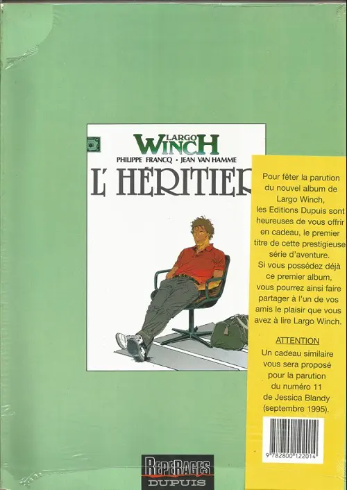 Verso de l'album Largo Winch Tome 6 Dutch connection