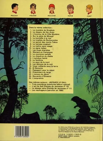 Verso de l'album La Patrouille des Castors Tome 10 Le signe indien