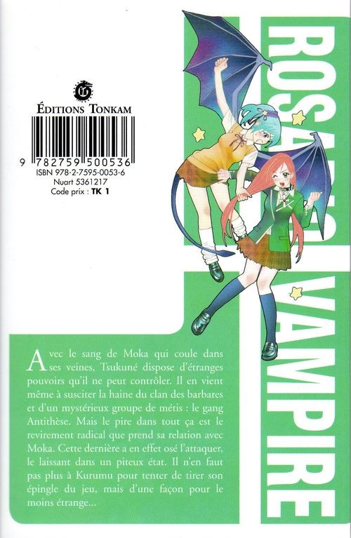 Verso de l'album Rosario + Vampire Tome 7 Un choix décisif