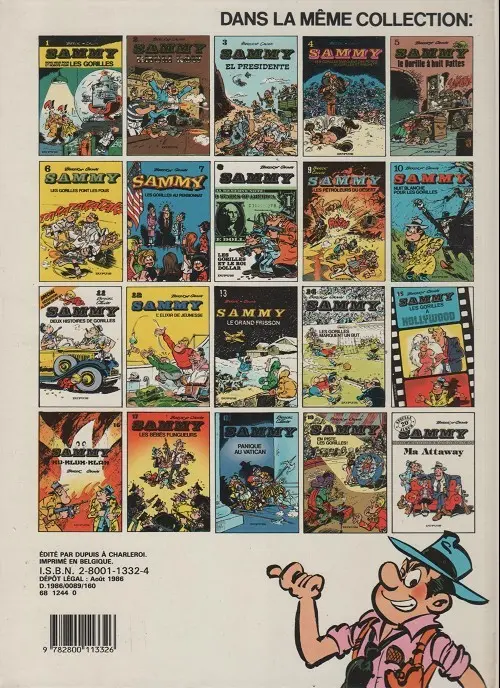 Verso de l'album Sammy Tome 4 Les gorilles marquent des poings et Gorilles et spaghetti