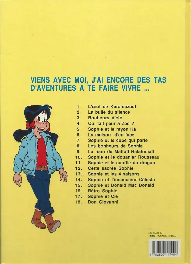 Verso de l'album Sophie Tome 3 Bonheurs d'été