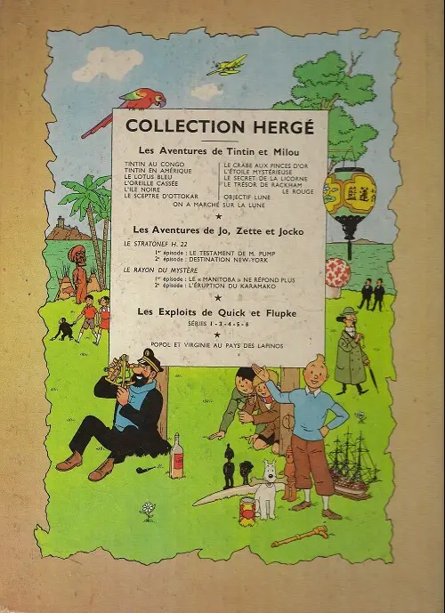 Verso de l'album Tintin Tome 6 L'oreille cassée