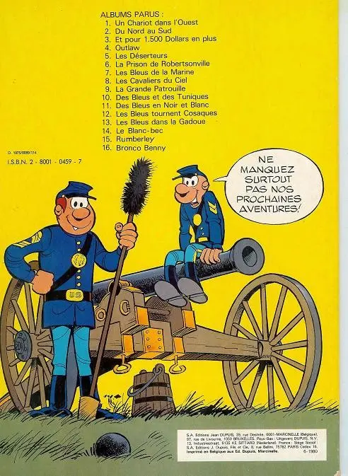 Verso de l'album Les Tuniques Bleues Tome 7 Les bleus de la marine