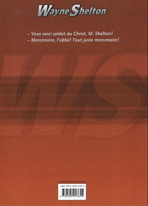 Verso de l'album Wayne Shelton Tome 7 La lance de longinus