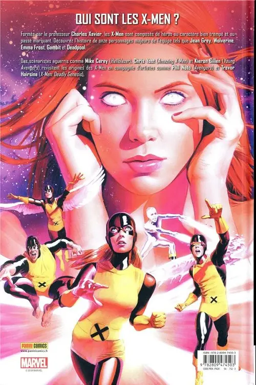 Verso de l'album X-Men - Les origines X-men les origines