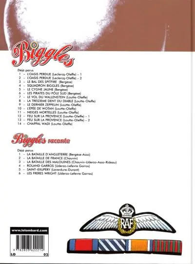 Verso de l'album Biggles Tome 21 Chappal Wadi