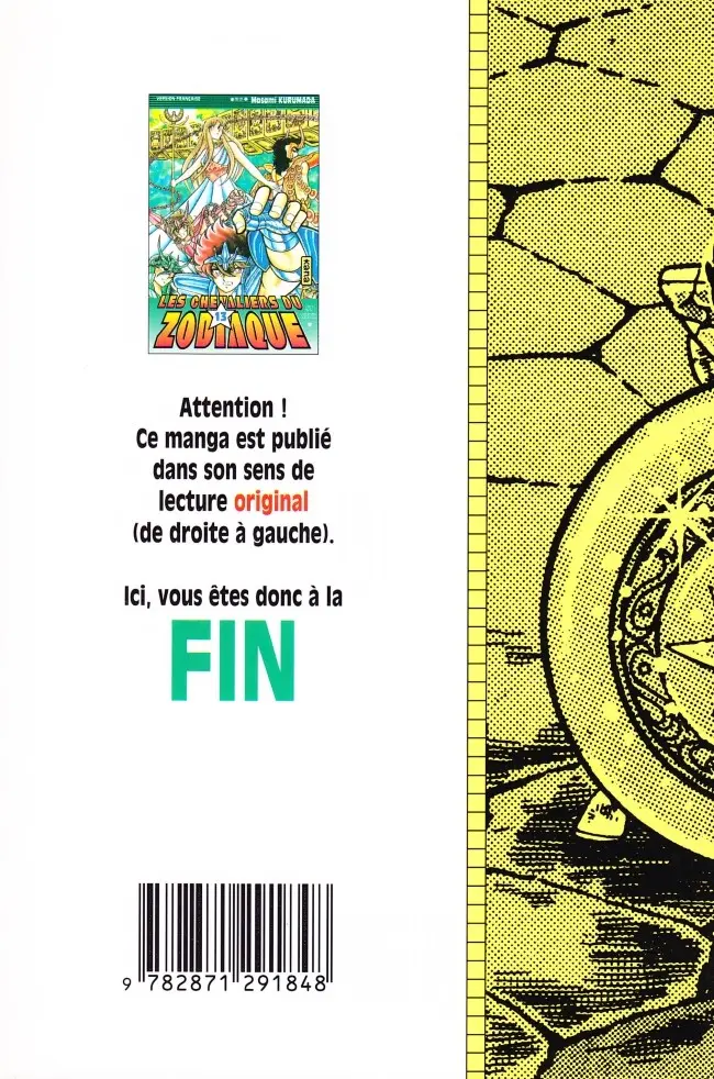 Verso de l'album Saint Seiya - Les Chevaliers du Zodiaque 13 La Résurrection d'Athéna