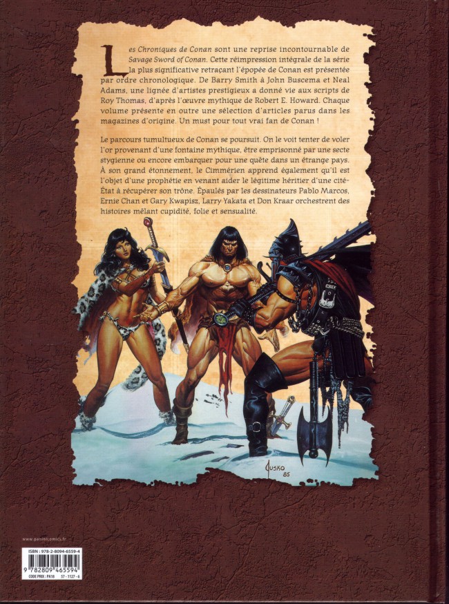 Verso de l'album Les Chroniques de Conan Tome 21 1986 (I)