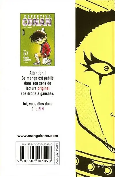 Verso de l'album Détective Conan Tome 57