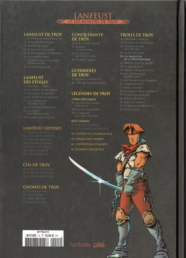 Verso de l'album Lanfeust et les mondes de Troy Tome 50 Trolls de Troy - Les maléfices de la Thaumaturge