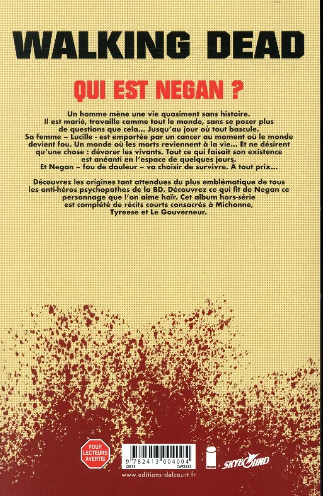 Verso de l'album Walking Dead Negan