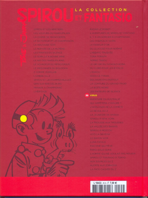 Verso de l'album Spirou et Fantasio La collection Tome 35 Virus