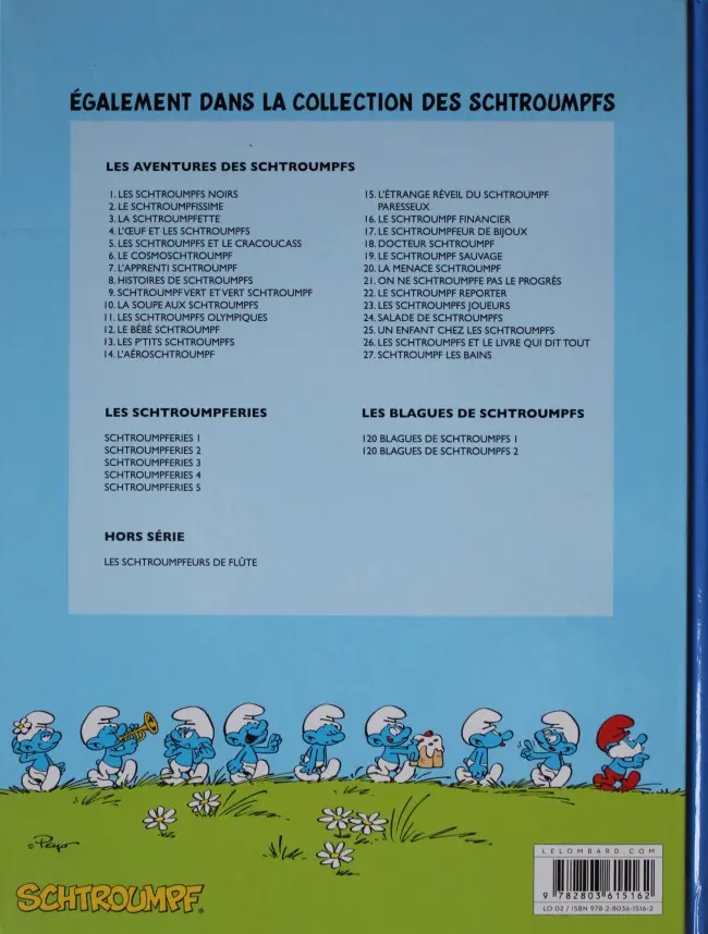 Verso de l'album Les Schtroumpfs Tome 20 La menace Schtroumpf
