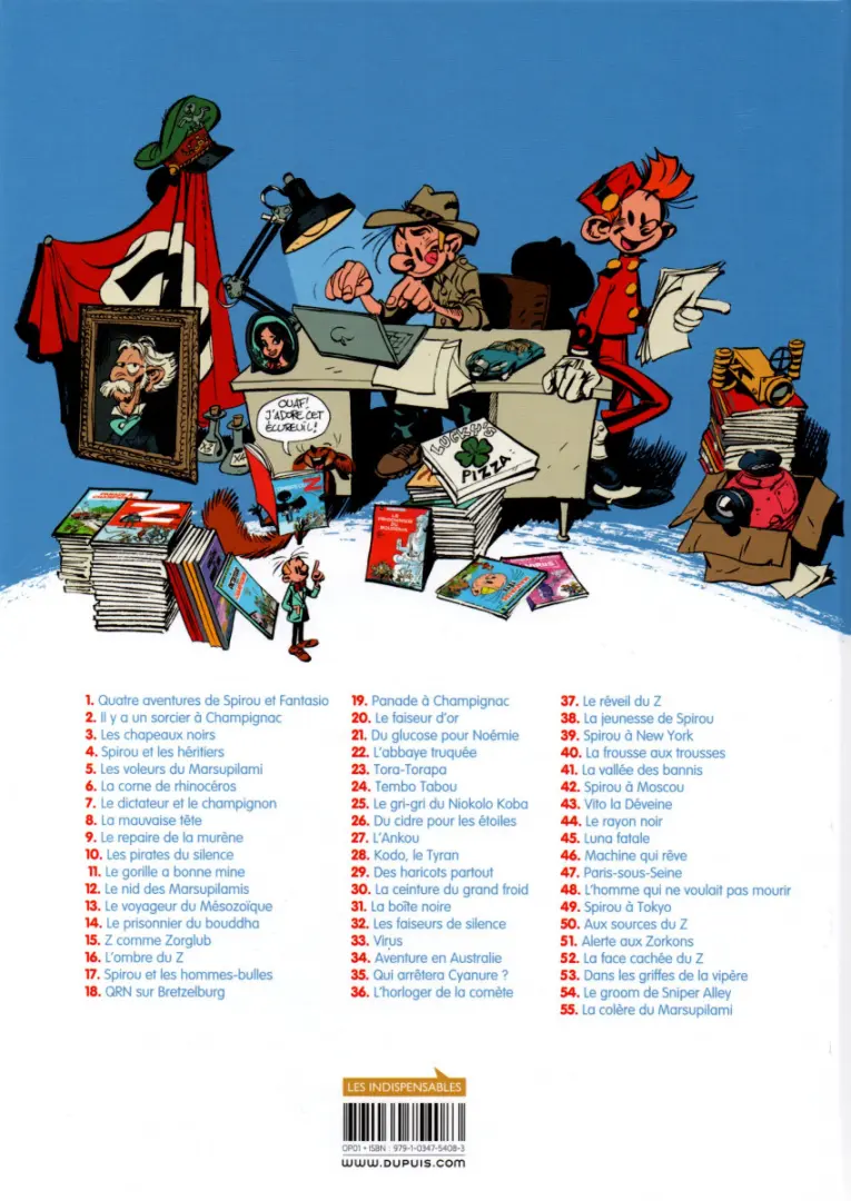 Verso de l'album Spirou et Fantasio Tome 22 L'abbaye truquée