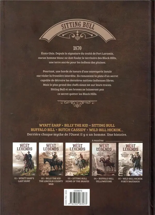 Verso de l'album West Legends Tome 3 Sitting Bull, Home of the Braves