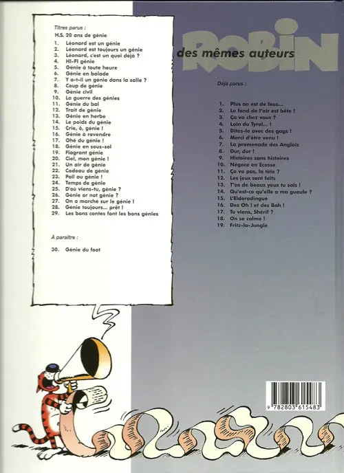 Verso de l'album Léonard Tome 25 D'où viens-tu, génie ?