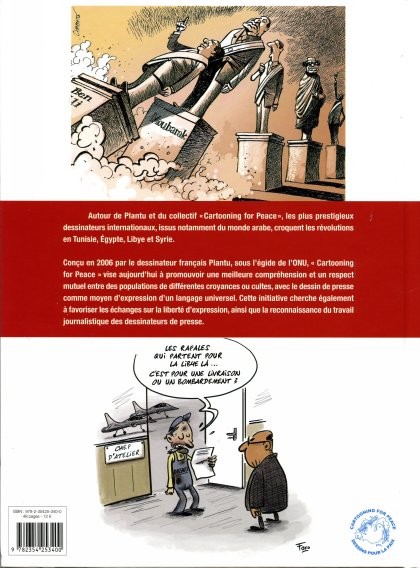 Verso de l'album Cartooning for Peace Dégage ! - Tunisie, Égypte, Libye, Syrie : le Temps des révolutions