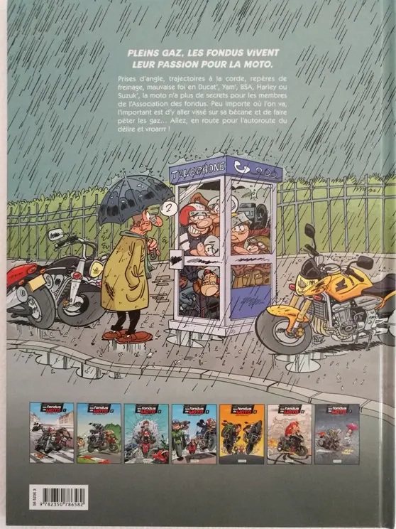 Verso de l'album Les fondus de moto Tome 1