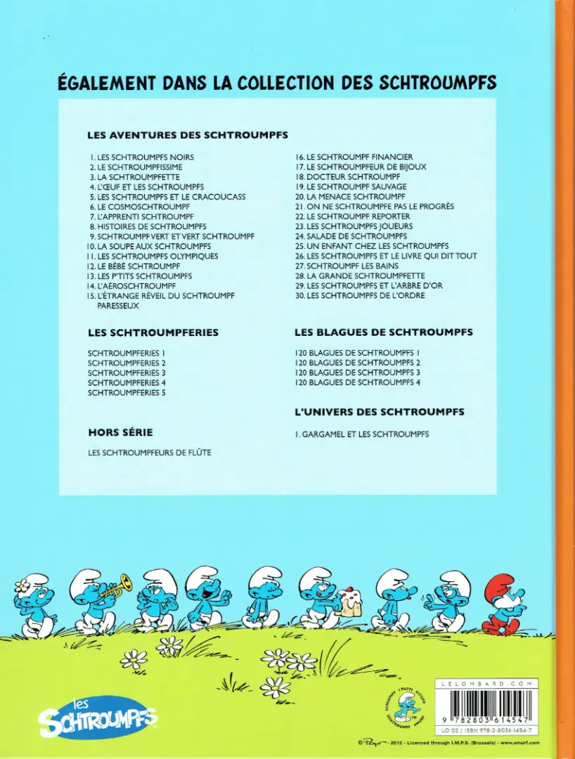 Verso de l'album Les Schtroumpfs Tome 16 Le Schtroumpf financier