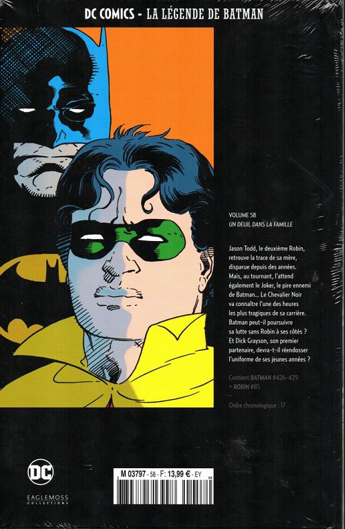 Verso de l'album DC Comics - La Légende de Batman Volume 58 Un deuil dans la famille