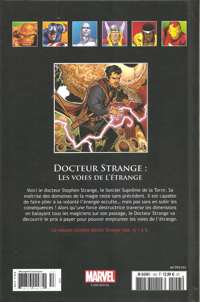 Verso de l'album Marvel Comics - La collection de référence Tome 153 Docteur Strange: Les Voies de l'Etrange