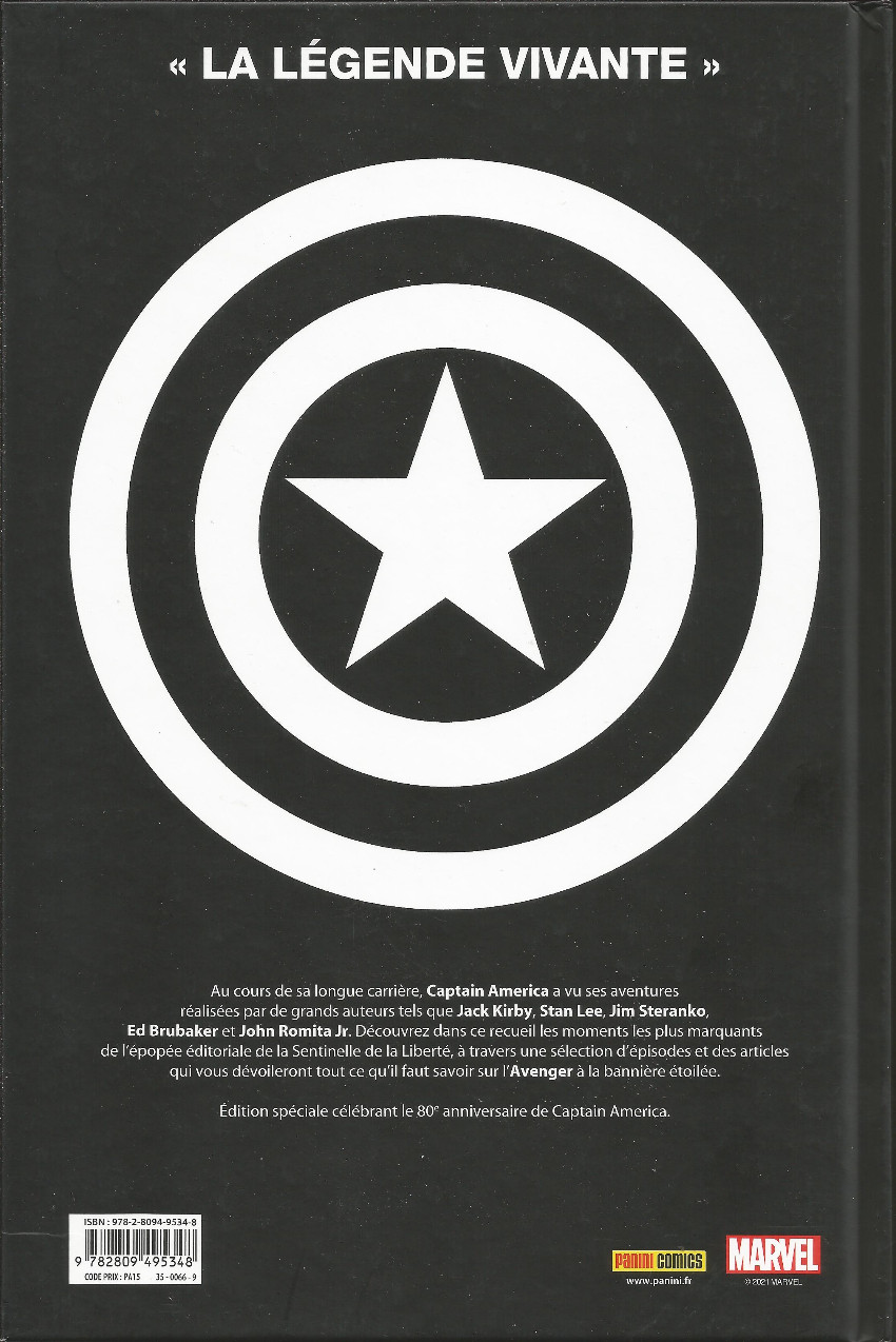 Verso de l'album Je suis Captain America 80 ans