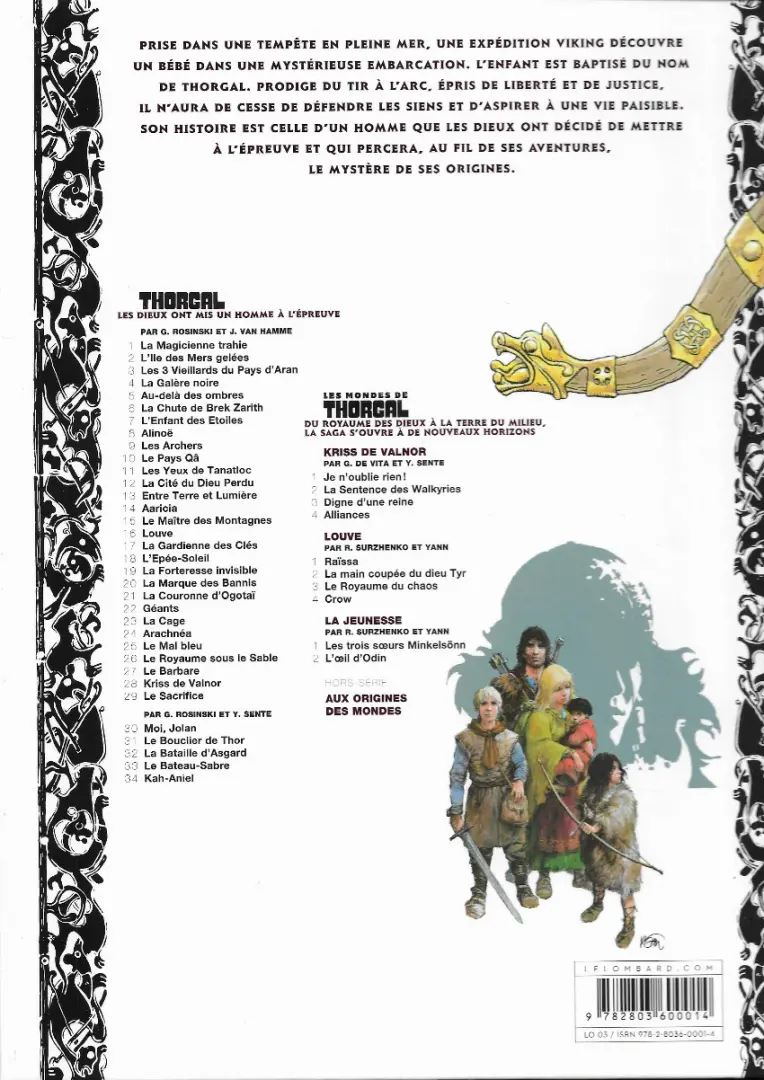 Verso de l'album Thorgal Tome 3 Les 3 Vieillards du Pays d'Aran