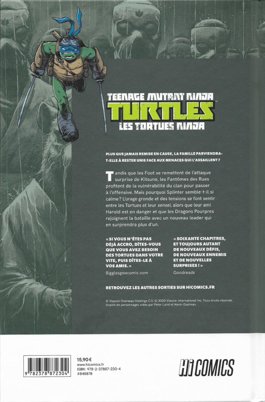 Verso de l'album Teenage Mutant Ninja Turtles - Les Tortues Ninja Tome 12 Chasse aux fantômes