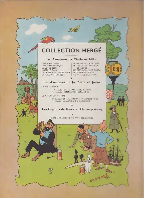 Verso de l'album Tintin Tome 9 Le crabe aux pinces d'or