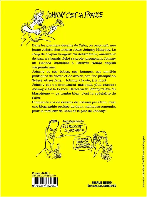 Verso de l'album Johnny c'est la France