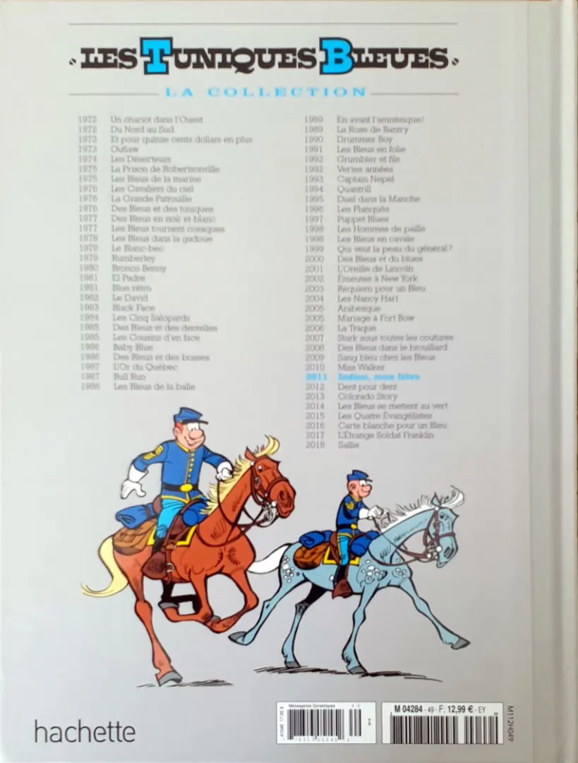 Verso de l'album Les Tuniques Bleues La Collection (Hachette) Tome 49 Indien, mon frère
