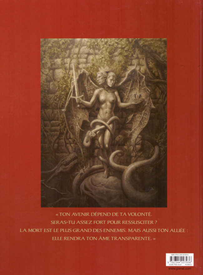 Verso de l'album Les Chevaliers d'Héliopolis Tome 3 Rubedo, l'œuvre au rouge