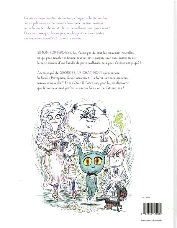 Verso de l'album Simon Portepoisse Tome 1 Petits malheurs en famille
