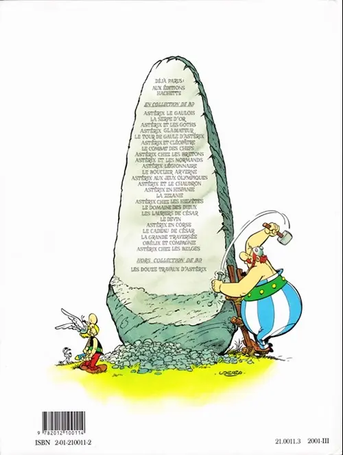 Verso de l'album Astérix Tome 11 Le bouclier Arverne