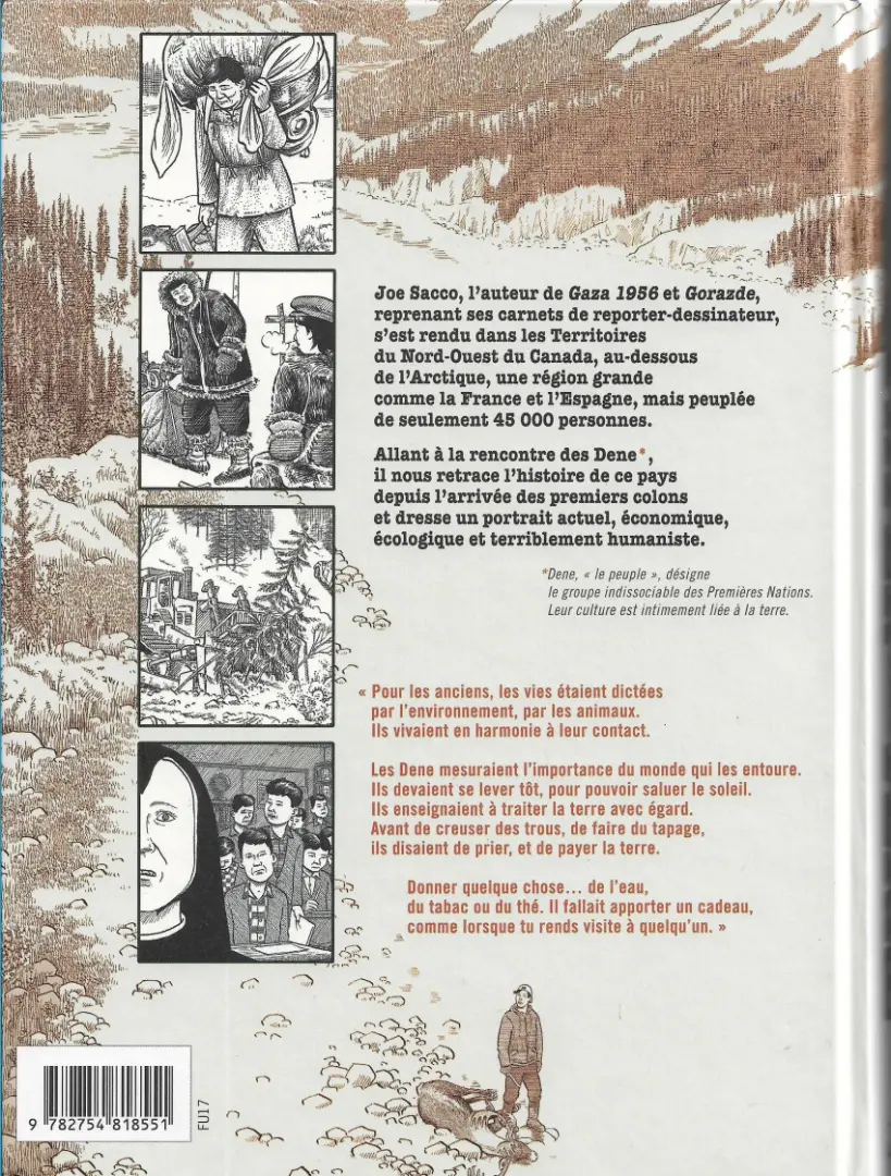 Verso de l'album Payer la Terre À la rencontre des premières nations des territoires du Nord-Ouest canadien