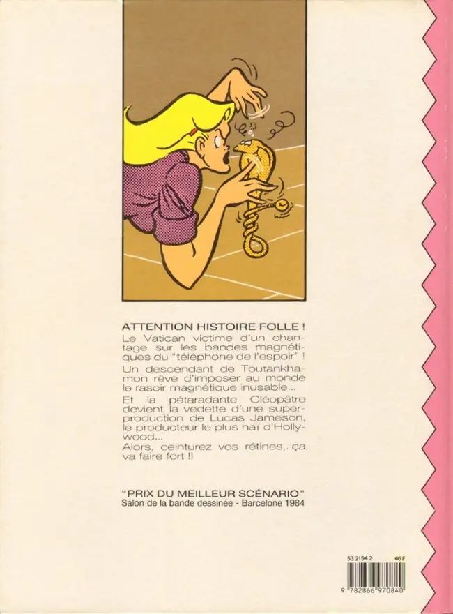 Verso de l'album Une aventure de Cléopâtre Tome 1 La pyramide de cristal