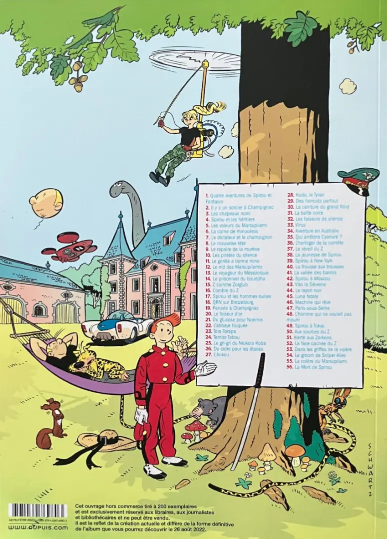 Verso de l'album Spirou et Fantasio Tome 56 La mort de Spirou
