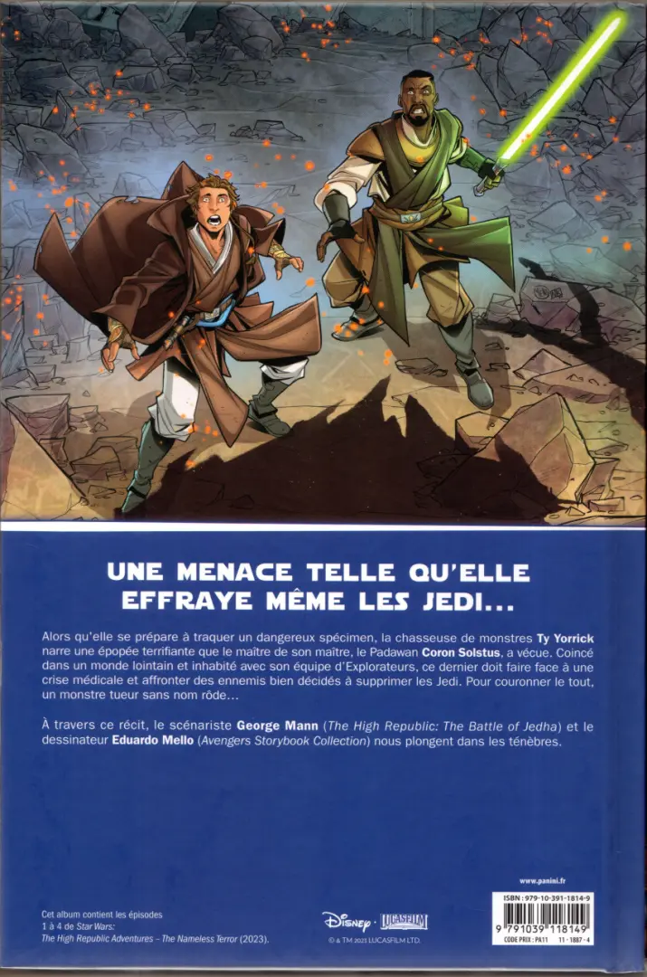 Verso de l'album Star Wars : La Haute République - Les aventures La terreur sans nom