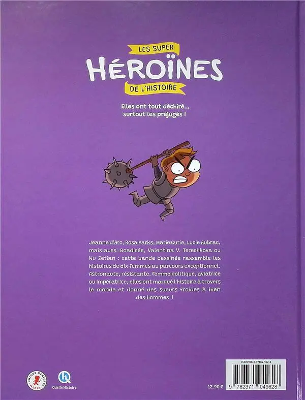Verso de l'album Les super héroïnes de l'histoire en BD !