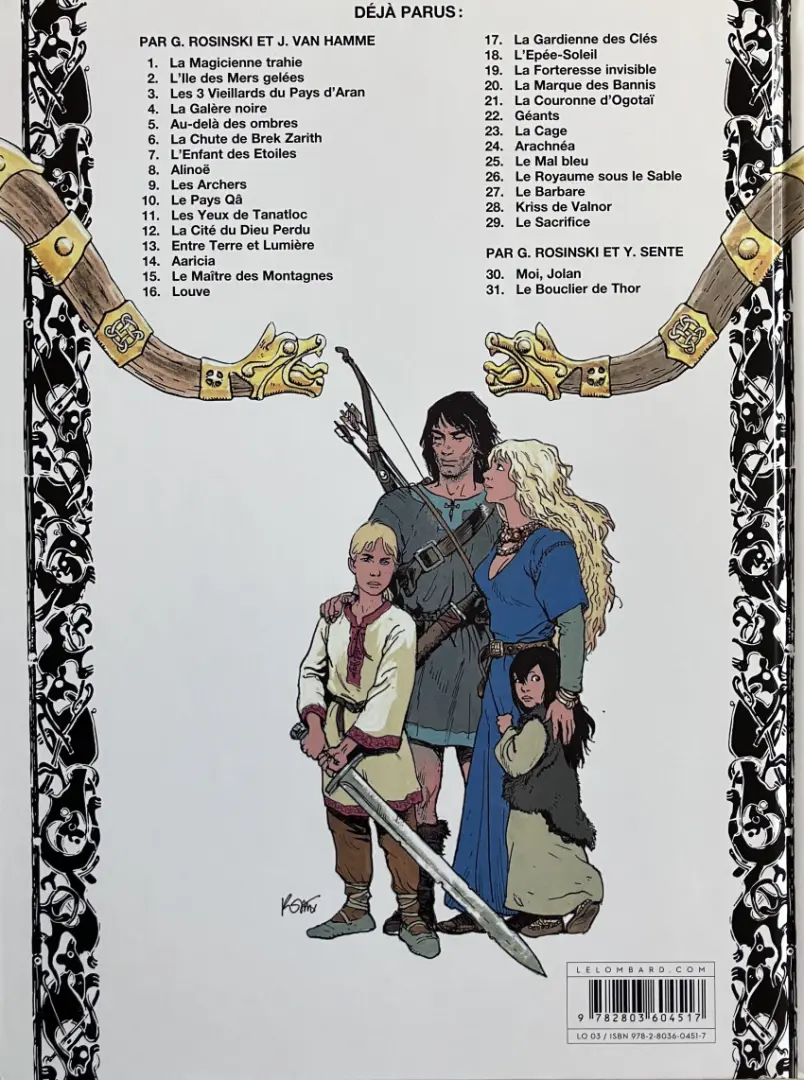 Verso de l'album Thorgal Tome 6 La Chute de Brek Zarith