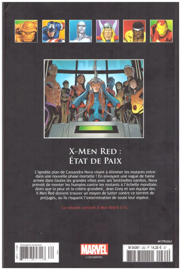 Verso de l'album Marvel Comics - La collection de référence Tome 262 X-Men Red - État de Paix