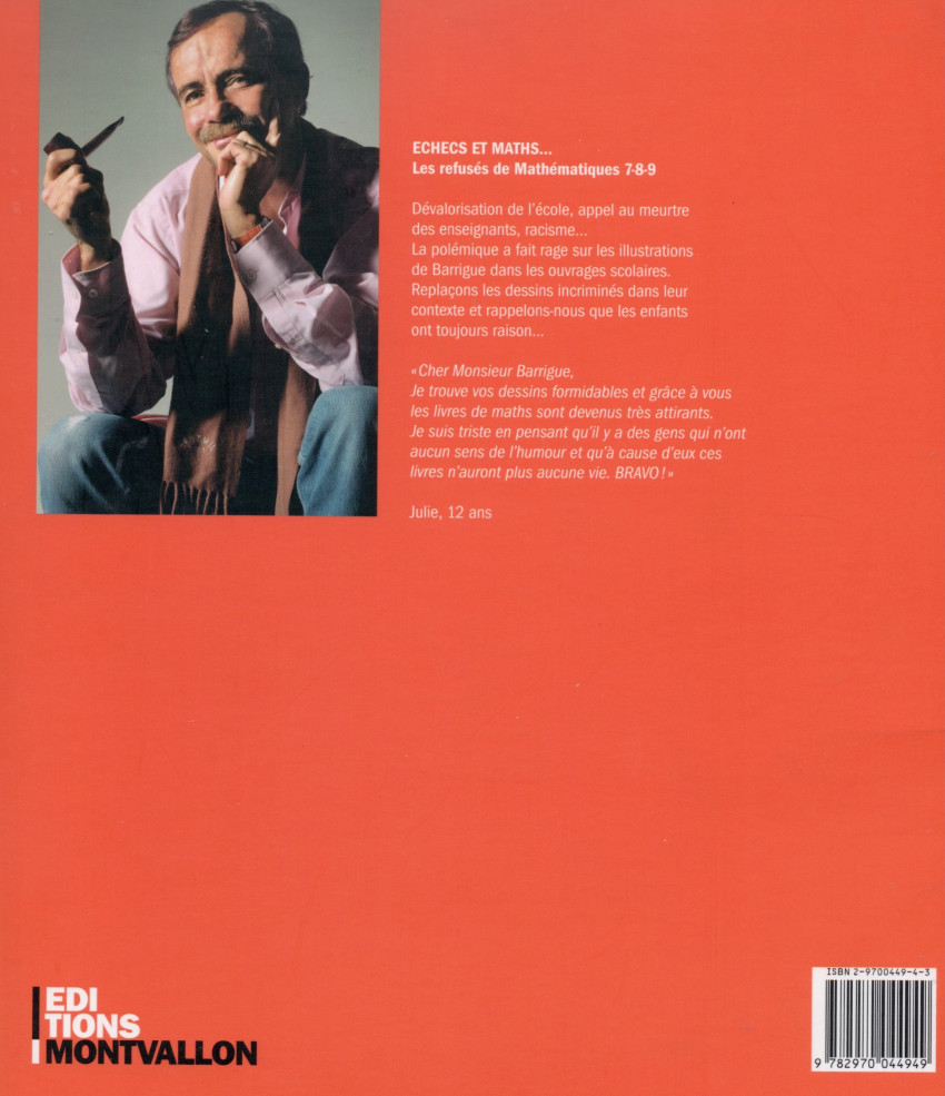 Verso de l'album Echecs et Maths