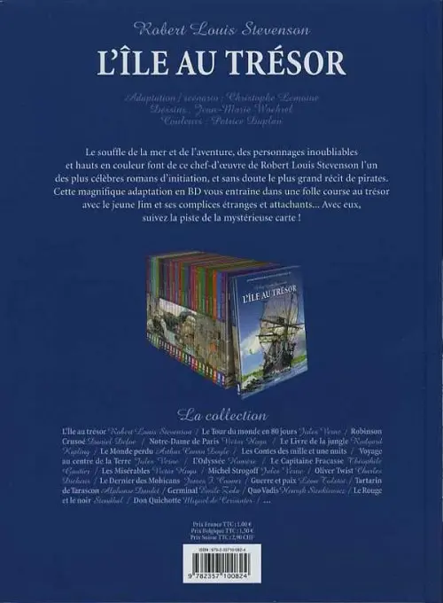 Verso de l'album Les Incontournables de la littérature en BD Tome 1 L'Île au trésor