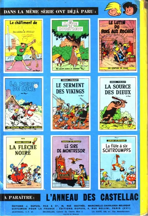 Verso de l'album Johan et Pirlouit Tome 10 La guerre des 7 fontaines