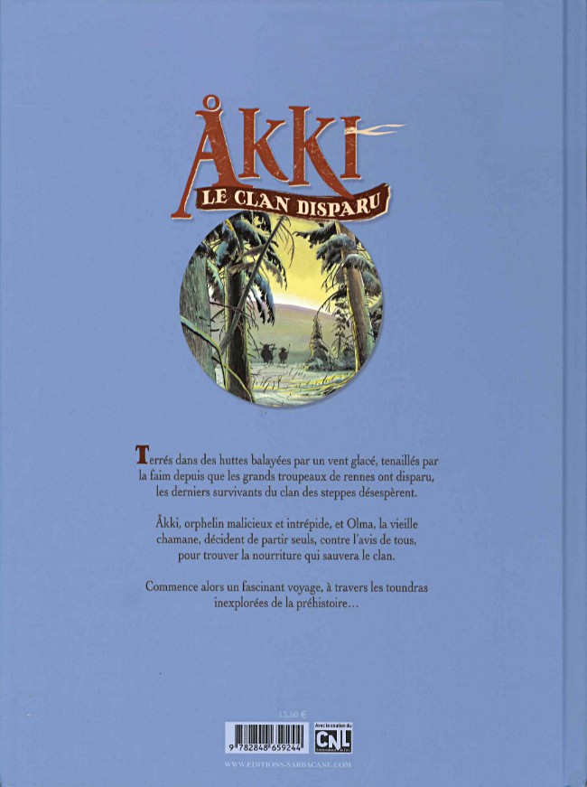 Verso de l'album Akki, le clan disparu