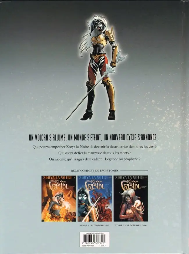 Verso de l'album Le Monde de l'Épée de Cristal Tome 1 Zorya la Noire 1/3