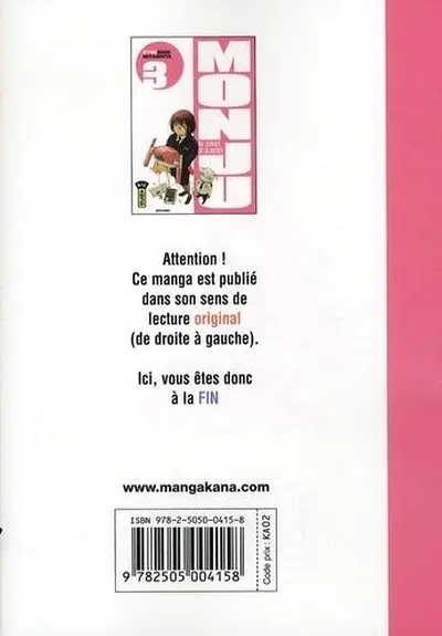 Verso de l'album Monju - Au service de la justice 3
